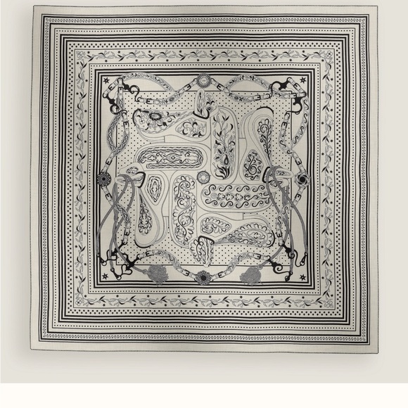 Hermes Shawl Scarf  Festival des Amazones Bandana Stole Cashmere Silk 140 NWT - Picture 2 of 14
